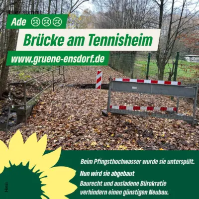Für eine neue Brücke am Tennisheim